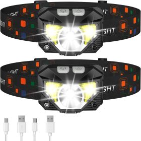 Flashlight, Lumen Ultra-Light Bright LED Rechargeable Headlight with White Red Light, 2-Pack Waterproof Motion Sensor Head Lamp Flashlight, Lumen Ultra-Light Bright LED Rechargeable Headlight with White Red Light, 2-Pack Waterproof Motion Sensor Head Lamp